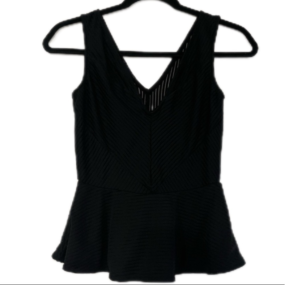 Bebe Bandage Peplum Top Dressy Black